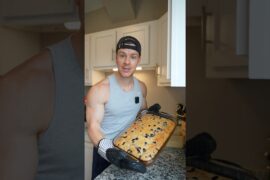 Blueberry Sausage Pancake Casserole High Protein Meal Prep Recipe #shorts