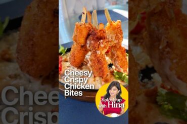 Cheesy Crispy Chicken Bites Easy Snack with Melty Cheese Sauce #Shorts #recipe #recipes #reels