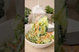 1-Minute Creamy Cucumber Salde #recipe #viral #healthysalad #fyp #salad #weightlossfood #proteinfood