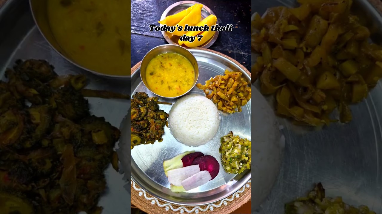Today’s lunch thali day 7 #lunch #food #cooking #ytshorts #trending #vegthali #shorts Today's lunch thali day 7 #lunch #food #cooking #ytshorts #trending #vegthali #shorts