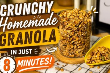8 Minute Air Fryer Granola Recipe | Healthy Homemade Granola for Breakfast & snacking |PCOS-friendly