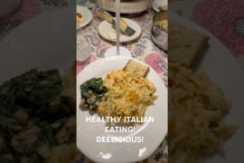 Healthy Italian Eating!  Homemade pasta, Spinach & Beans, Homemade Sourdough Bread! DEELICIOUS!