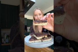 Healthy Caramel Slice Recipe #healthyeating #healthydessert #dessert #healthyrecipes #foodshorts