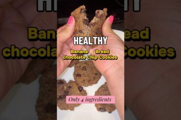 Healthy banana bread chocolate chip cookies made with flaxseed.   #healthycookies #flaxseedrecipe