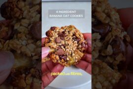 Healthy Banana Oat Cookies| Easy Snack Recipe #Shorts #HealthySnacks #BananaOatCookies #oatcookies
