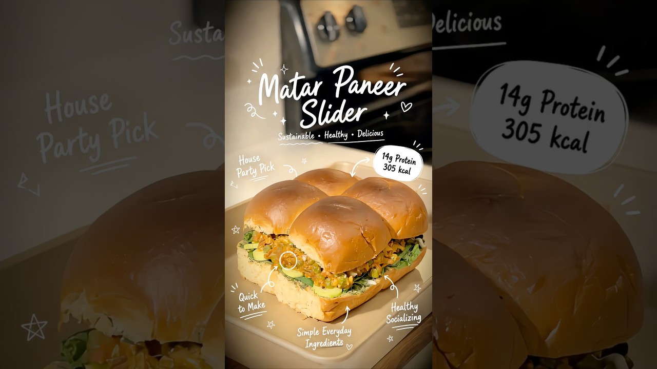 Matar Panner Slider 14g Protein- 305 Calories #partysnack simpleingrediants #healthyrecipes Matar Panner Slider 14g Protein- 305 Calories #partysnack simpleingrediants #healthyrecipes