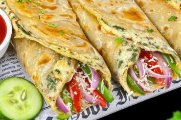 Crispy Anda Paratha Recipe | Healthy Breakfast Recipe | Street Style Anda Paratha Roll