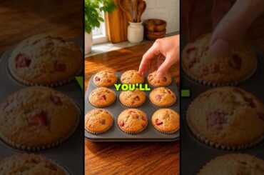 Soft Strawberry Banana Protein Muffins | Sugar-Free & Gluten-Free Healthy Snack #recipe #yt