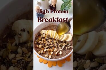Chocolate Oats Breakfast Bowl Recipe | High Protein Healthy Breakfast #shots #oatmeal