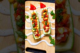 Healthy Cucumber Boat Salad #salad #recipe #healthy #food #unique #easyrecipe #shorts