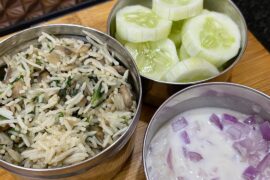 Healthy Lunch Box | Palak Mushroom Rice Recipe | Easy & Nutritious Lunch