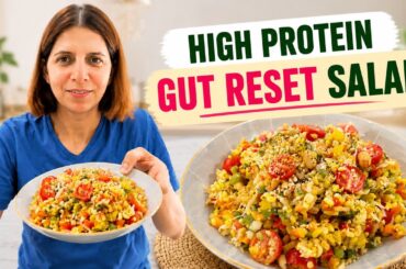 10 Min High Protein Moong Salad Recipe for Weight Loss | Gut Reset Fat loss Healthy Vegan Meal Idea