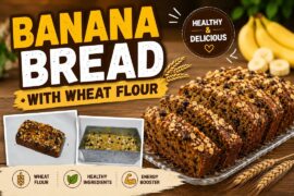 Soft & Moist Wheat Banana Bread | Easy Baking Recipe/Healthy Banana Bread