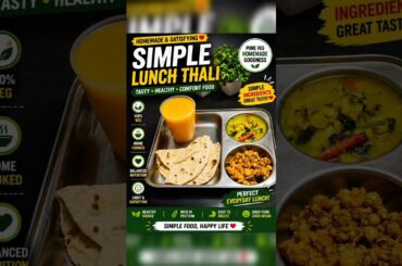 Simple Lunch Thali | Easy Homemade Indian Lunch | Healthy & Tasty #shorts#viral #thali