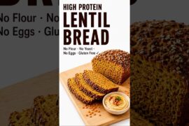 Lentil Bread | No Flour, No Yeast, No Eggs, High Protein, Gluten Free #glutenfree