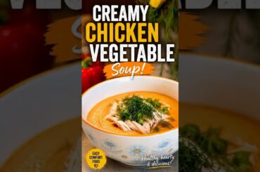 Creamy Chicken & Roasted Vegetable Soup | Easy Healthy Dinner Recipe