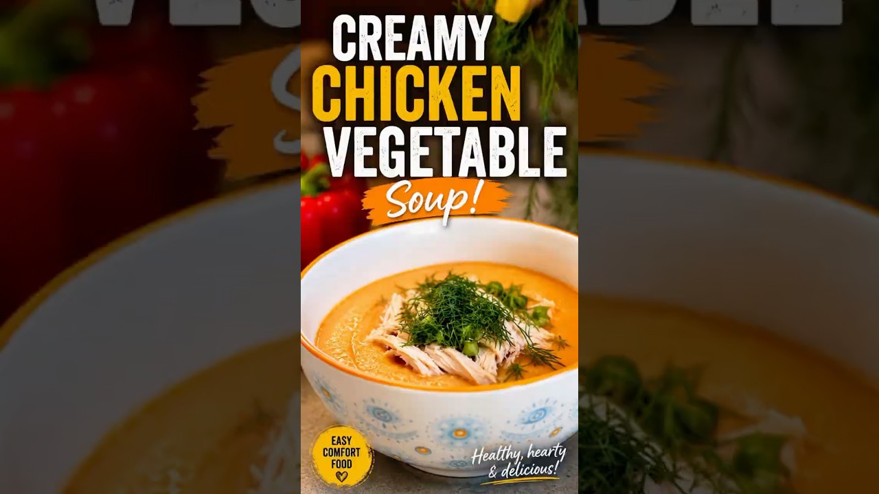 Creamy Chicken & Roasted Vegetable Soup | Easy Healthy Dinner Recipe Creamy Chicken & Roasted Vegetable Soup | Easy Healthy Dinner Recipe