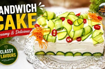 Creamy & Healthy chicken Sandwich Cake Recipe | Easy No-Bake Tea Time Snack | The Kudchian's Kitchen