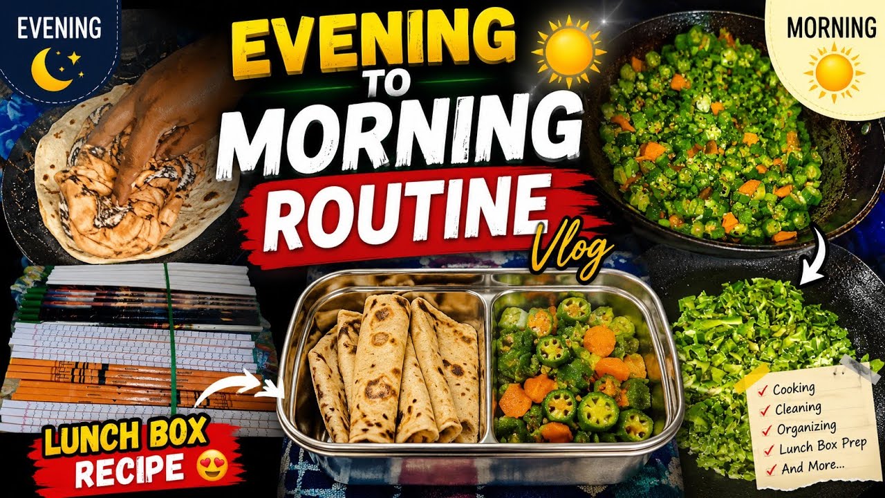 Evening to Morning Routine Vlog | Healthy Lunch Box Recipe | Indian Mom Vlog #2026 Evening to Morning Routine Vlog | Healthy Lunch Box Recipe | Indian Mom Vlog #2026