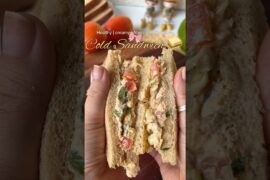 Healthy Cold Veggie Sandwich Recipe | Easy Whole Wheat Sandwich | Breakfast & Lunchbox Idea #shorts