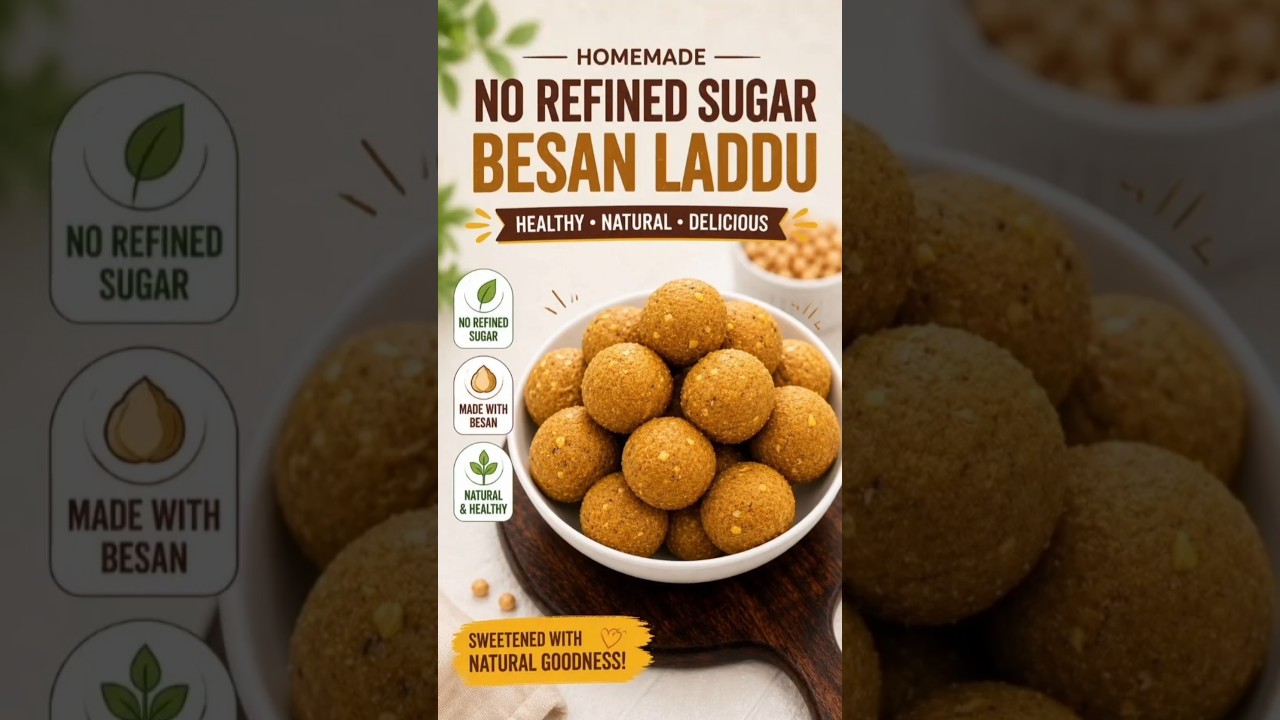 No Refined Sugar Besan Laddu | Healthy & Guilt-Free Sweet Recipe #shorts No Refined Sugar Besan Laddu | Healthy & Guilt-Free Sweet Recipe #shorts