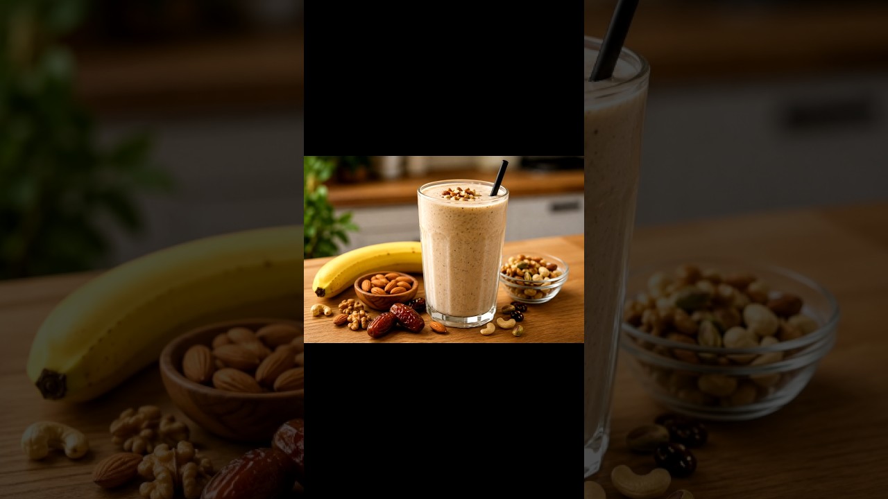 Banana & Dry Fruits Shake Recipe! #banana #dryfruits #healthy #weightloss #diet #shorts #shortsfeed Banana & Dry Fruits Shake Recipe! #banana #dryfruits #healthy #weightloss #diet #shorts #shortsfeed