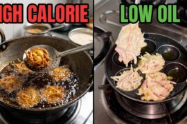 Monsoon Special Crispy Pakoda in appam pan | Low calorie, low oil & no deep fry | Healthy snacks