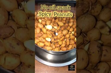 Spicy Peanuts no oil  easy snack#healthy #snacks #easy