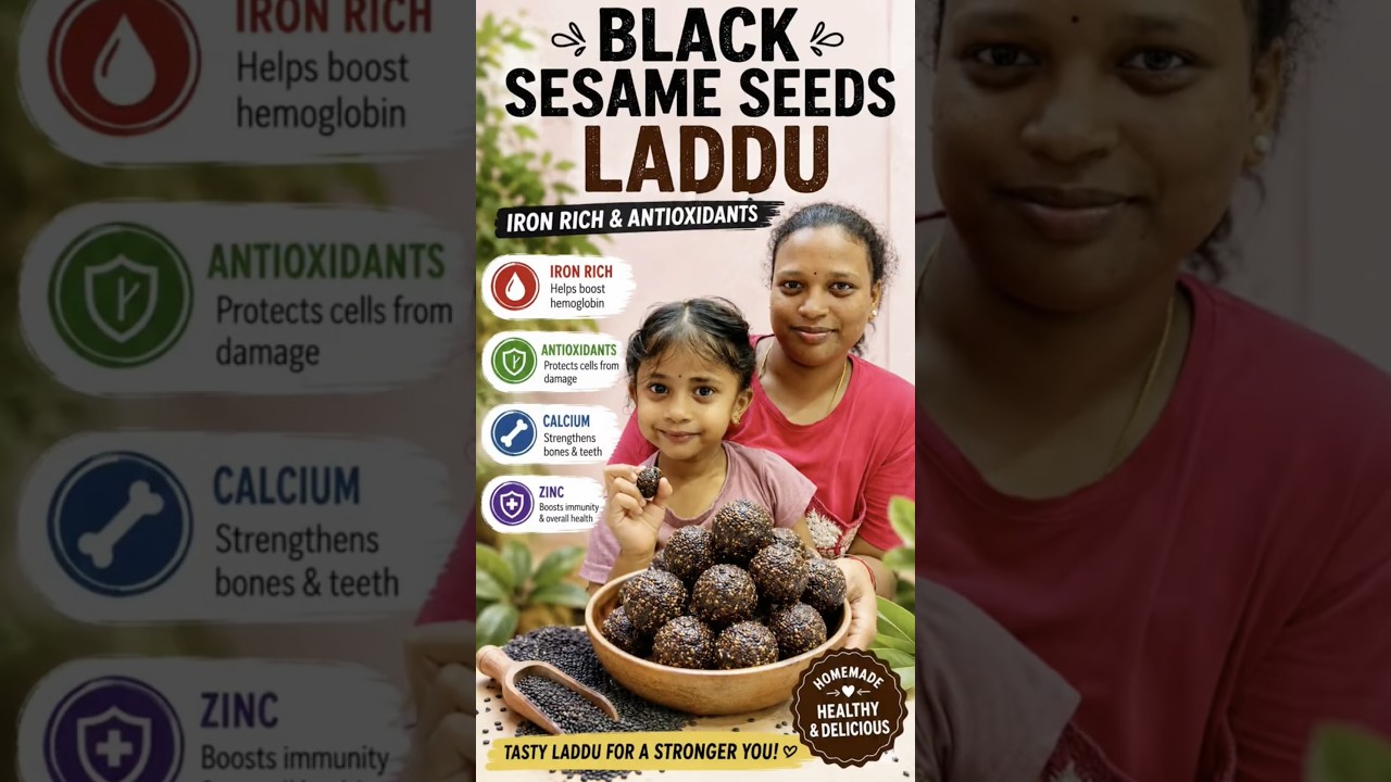 Iron Rich laddu Healthy Snack | Easy Homemade Recipe #healthyfood #blacksesames #shorts #zincrich Iron Rich laddu Healthy Snack | Easy Homemade Recipe #healthyfood #blacksesames #shorts #zincrich
