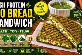 High Protein Healthy No-Bread Sandwich | Sprouted Green Gram Omelet Sandwich | Weight Loss Breakfast