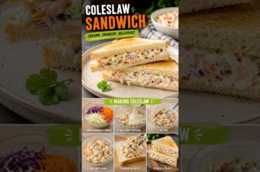 5-Minute Coleslaw Sandwich | Easy Homemade Recipe #coleslawsandwich #vegsandwich #shortsfeed