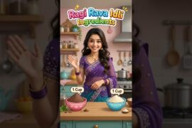 Healthy Ragi Rava Idli Recipe | Soft & Tasty Breakfast | Cartoon Cooking #Shorts