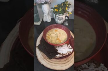 Healthy Salmon Soup with Seaweed & Rye Bread #healthy #shorts #shortvideo