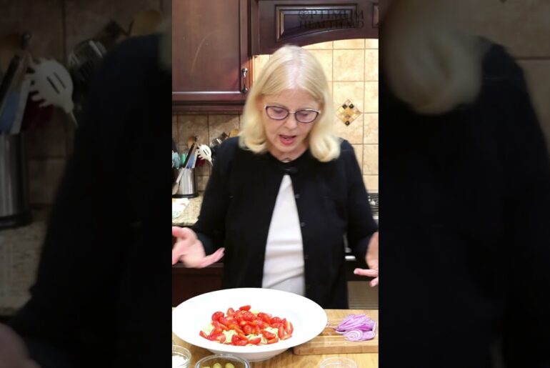 Build the Mediterranean Cucumber Salad Base