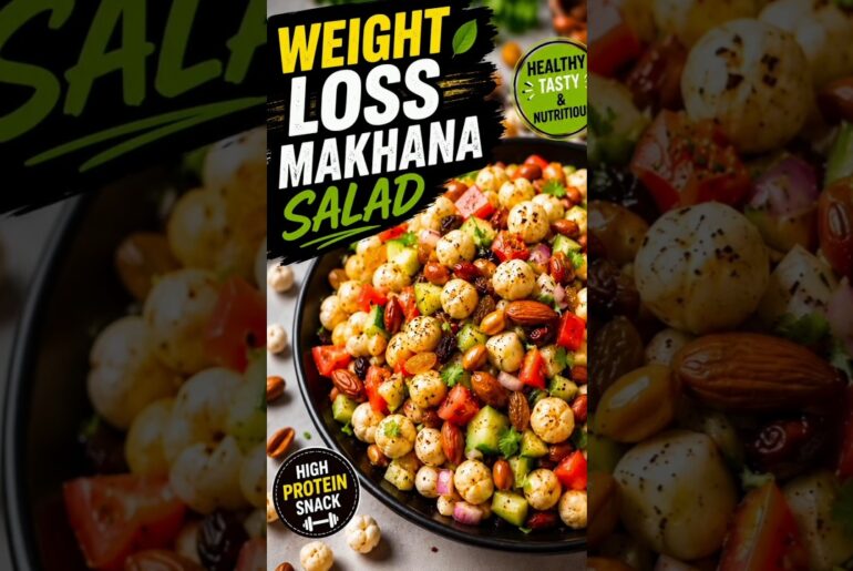 Weight loss makhana salad ! high protein snacks ! low calories# #fitfoodie #dietfood #