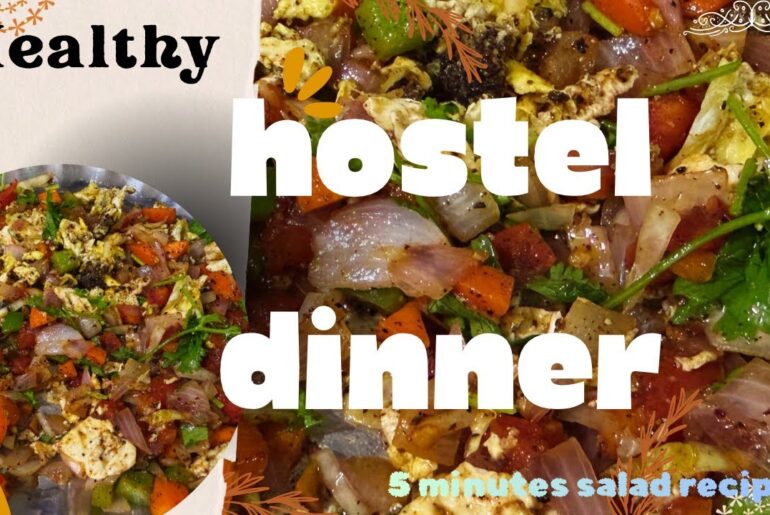 Healthy salad recipe|Easy hostel dinner in 5mints|Quick after work dinner