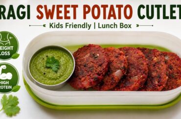 Ragi Sweet potato cutlet for weight loss - Healthy snacks for kids - tiffin recipes for kids