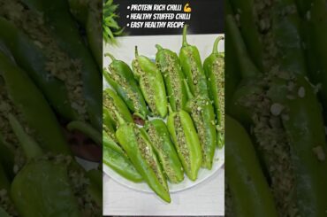 Stuffed Green Chilli Recipe | Crispy Peanut Coconut Masala | Easy Healthy Snack#shorts #viral #food