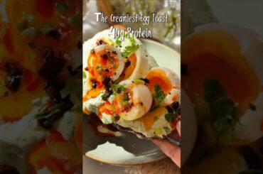 40g Protein Creamy Egg Toast | Easy High Protein Breakfast Recipe#shorts #eggs