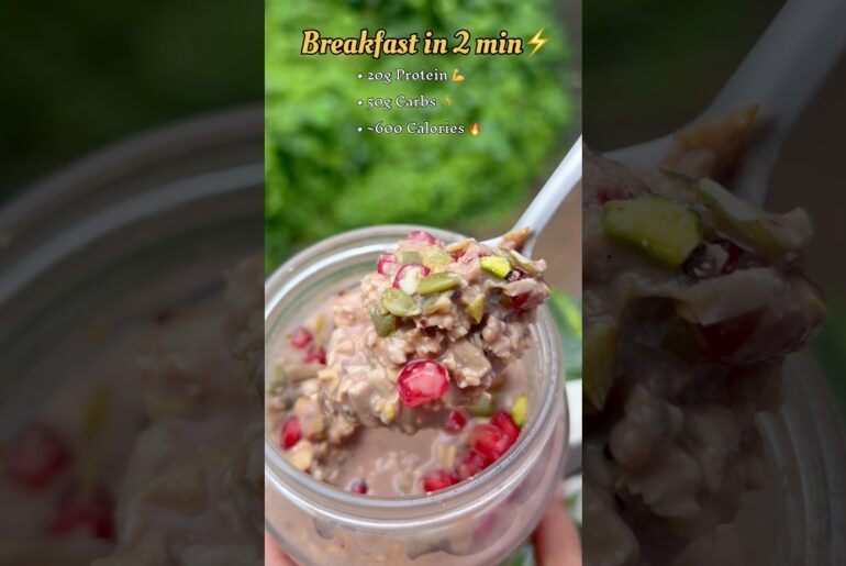 High Protein Overnight Oats |Quick & Healthy Breakfast Recipe| #shorts #viral #trending #protein #yt