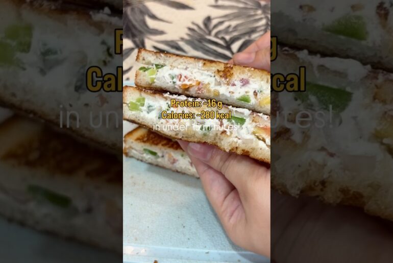 No Mayo High-Protein Veg Sandwich | Quick & Healthy Recipe | #sandwich #healthy #healthyrecipes