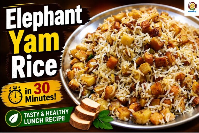 Elephant Yam Rice in 30 Minutes | Tasty & Healthy Lunch Recipe