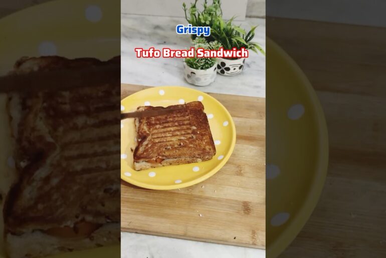 Crispy Bread Sandwich-High Protein | Tufo Sandwich | vegetarian Sandwich #tufo #sandwich #breakfast