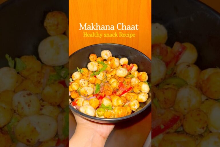 Makhana chat | Healthy snack recipe #trending #snacksrecipe #snapchat #makhana #recipes