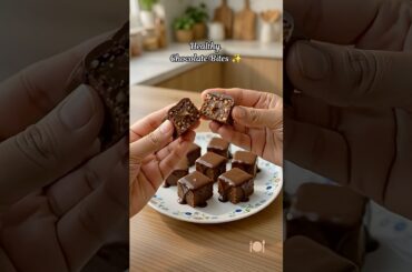 Healthy Chocolate Bites Recipe | No Sugar Dates & Nuts Bites #foodshorts #chocolate