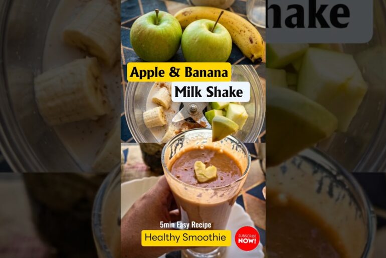 Apple Banana Shake | Healthy & Creamy Fruit Shake | Easy Breakfast Recipe #smoothie #shorts
