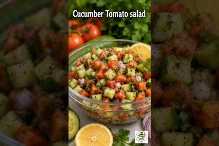 Cucumber Tomato salad #shorts #diet #short #cucumber #tomato #viral #recipe #salad #health #lemon