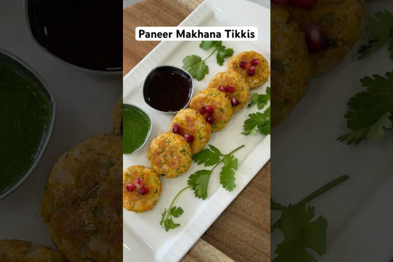 Crispy Paneer Makhana Tikki | Easy & Healthy Snack #recipe #youtubeshorts #food #short