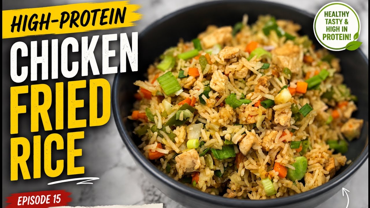 High-Protein Chicken Fried Rice | Healthy Chinese Fried Rice Recipe | High-Protein Meal Episode 15 High-Protein Chicken Fried Rice | Healthy Chinese Fried Rice Recipe | High-Protein Meal Episode 15