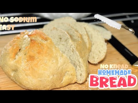 No-Knead No-Sodium Homemade Bread | Easy, Healthy & Fresh from the Oven